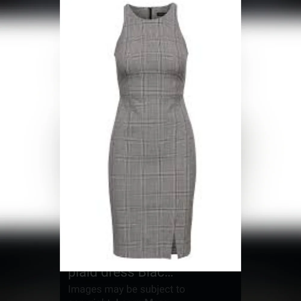 Banana Republic Gray Plaid Midi Dress Like New Cond. - Picture 3 of 8